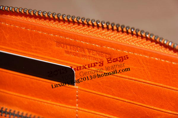 Bottega Veneta Intrecciato Nappa Zip Around Wallet 17004 Light Orange Bottega Veneta Intrecciato Nappa Zip Around Wallet 17004 Light Orange