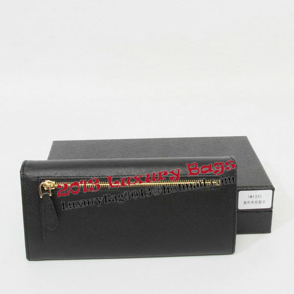 Prada Saffiano Leather Bifond Wallet 1M11335 Black Prada Saffiano Leather Bifond Wallet 1M11335 Black
