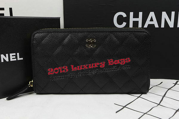 Chanel Matelasse Zip Around Wallet Black Cannage Pattern A50097 Gold Chanel Matelasse Zip Around Wallet Black Cannage Pattern A50097 Gold