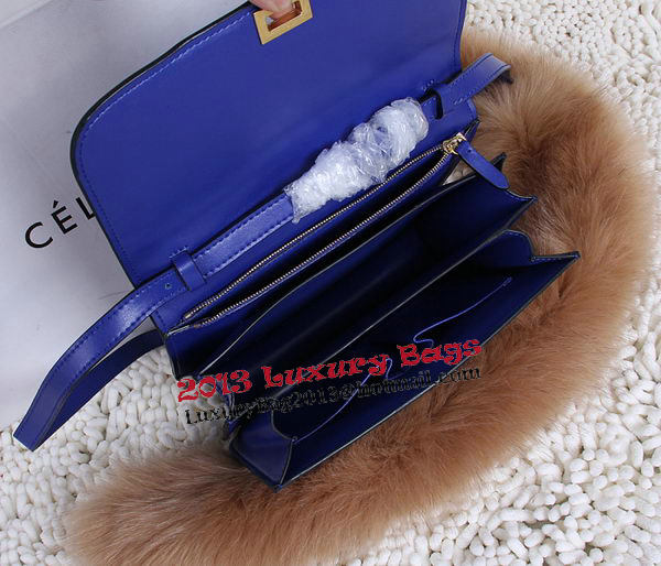 Celine Classic Box Small Flap Bag Calfskin C88007T Blue Celine Classic Box Small Flap Bag Calfskin C88007T Blue