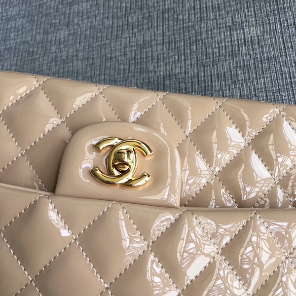 Chanel Flap Shoulder Bags Camel Original Patent Leather CF1112 Gold Chanel Flap Shoulder Bags Camel Original Patent Leather CF1112 Gold