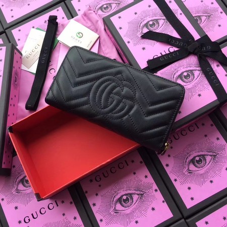 Gucci GG Marmont Zip Around Wallet 443123 Black Gucci GG Marmont Zip Around Wallet 443123 Black