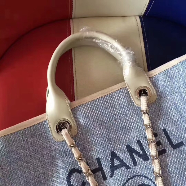 Chanel Deauville Tote Bag Original Canvas Leather A68047-8 Chanel Deauville Tote Bag Original Canvas Leather A68047-8