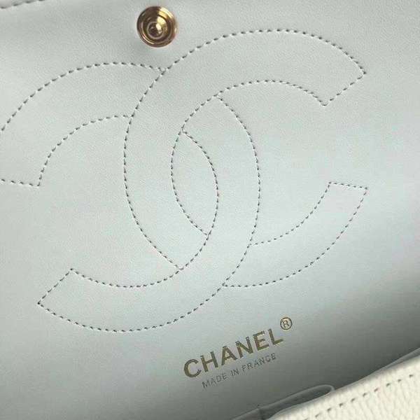 Chanel Flap Shoulder Bags White Original Calfskin Leather CF1113 Gold Chanel Flap Shoulder Bags White Original Calfskin Leather CF1113 Gold