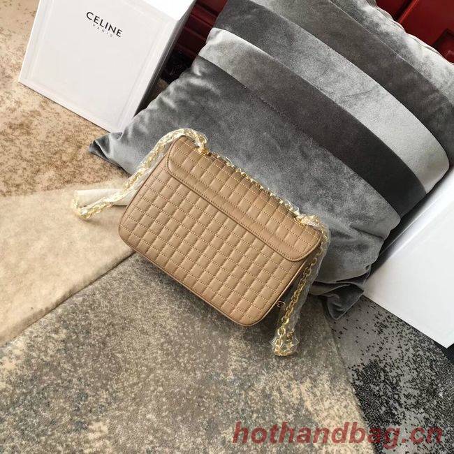 CELINE MEDIUM C BAG IN BICOLOUR QUILTED CALFSKIN CL87253 Camel CELINE MEDIUM C BAG IN BICOLOUR QUILTED CALFSKIN CL87253 Camel