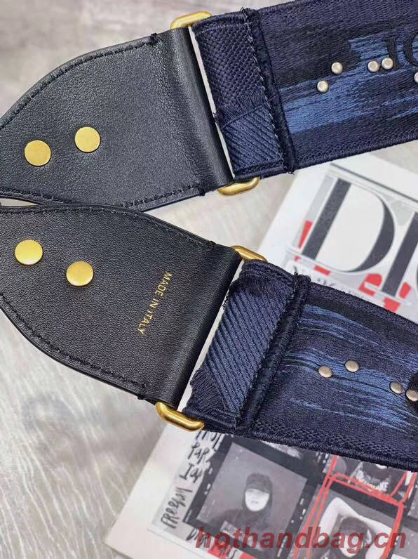 DIOR BLUE MULTICOLOR CAMOUFLAGE FULLY EMBROIDERED STRAP M928