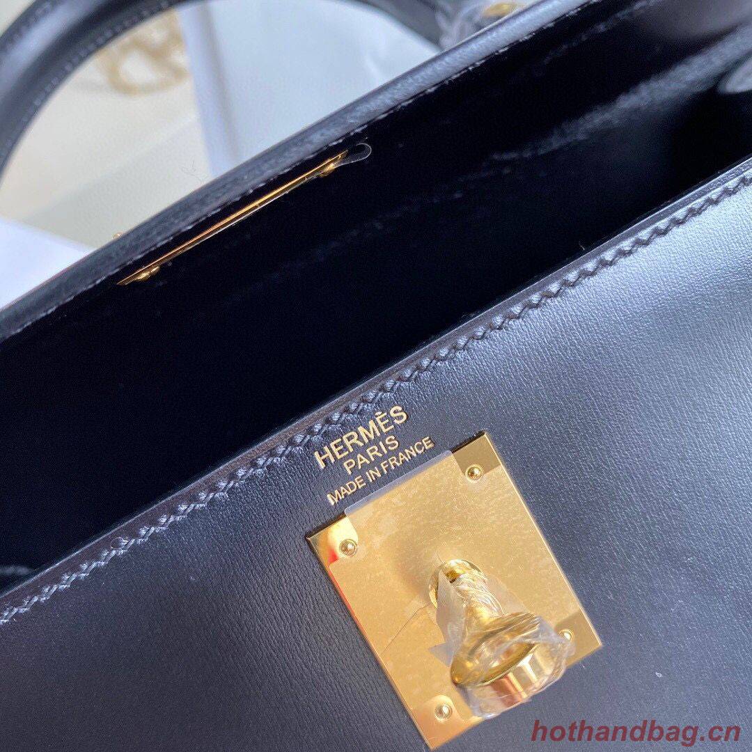 Hermes Kelly 28cm Shoulder Bags Smooth Leather KL28 Black Hermes Kelly 28cm Shoulder Bags Smooth Leather KL28 Black