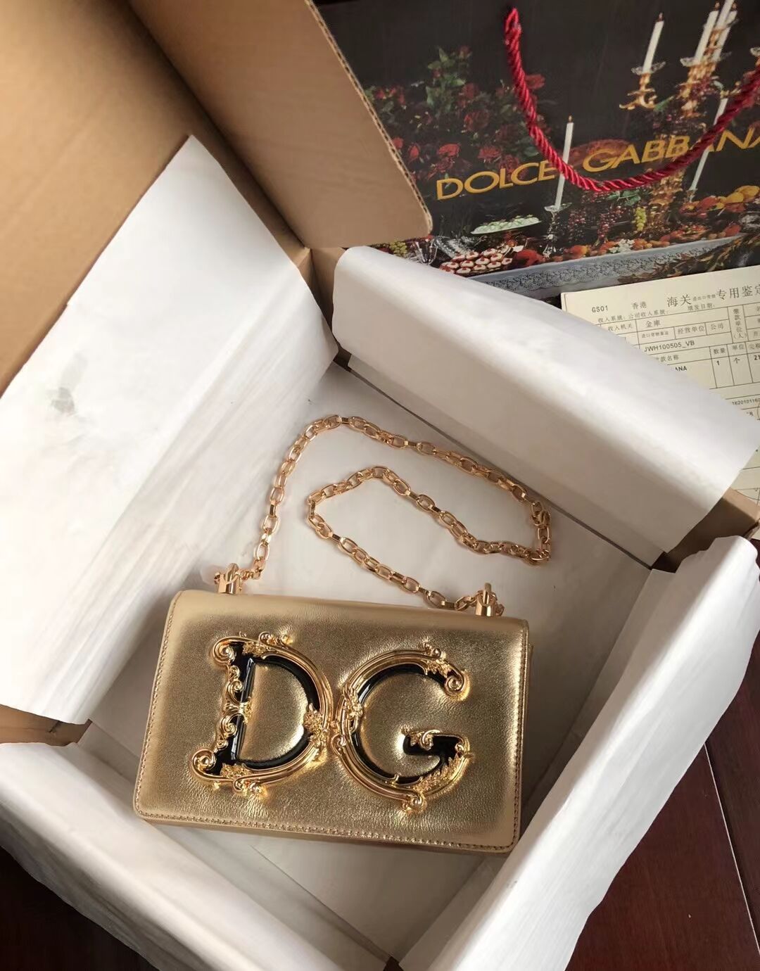 Dolce & Gabbana Origianl Leather Shoulder Bag 4006 gold Dolce & Gabbana Origianl Leather Shoulder Bag 4006 gold