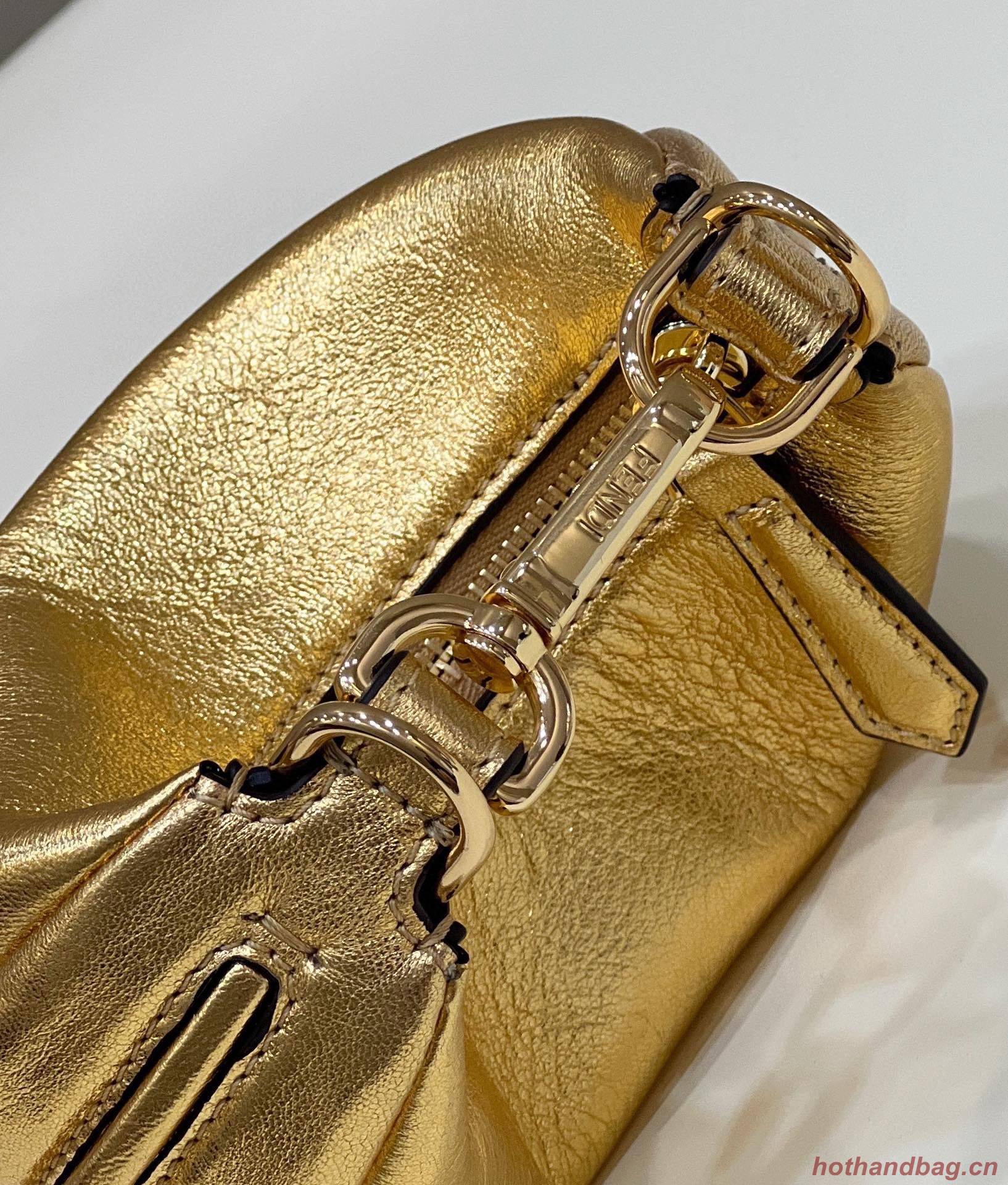 Fendi Praphy Original Leather Big FENDI Logo Mini Bag 80056S Gold Fendi Praphy Original Leather Big FENDI Logo Mini Bag 80056S Gold