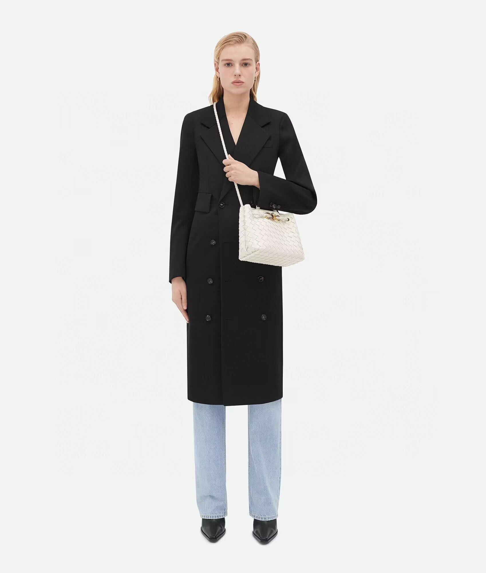 Bottega Veneta Andiamo Small Intrecciato Leather Tote 743572 White Bottega Veneta Andiamo Small Intrecciato Leather Tote 743572 White