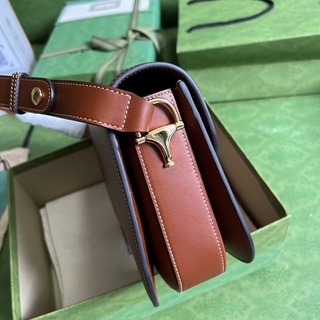 Gucci Horsebit 1955 Original Leather Shoulder Bag 602204 Brown Gucci Horsebit 1955 Original Leather Shoulder Bag 602204 Brown