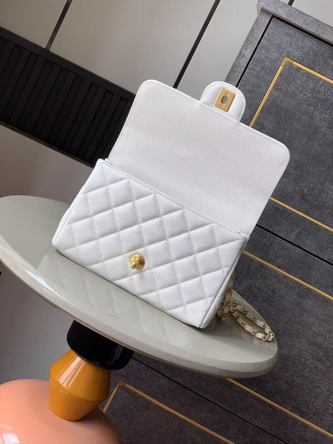 Chanel Grained Calfskin Shoulder Bag AS5330 white