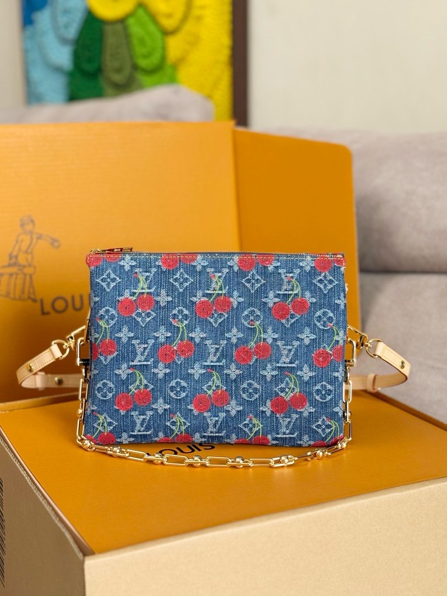 Louis Vuitton NEW LV x TM Coussin PM M14978 Monogram cherry denim