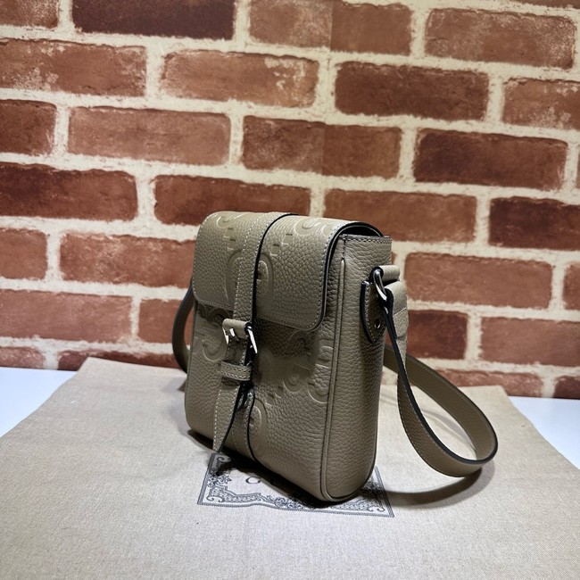 GUCCI GG Emblem mini crossbody bag 760235 gray