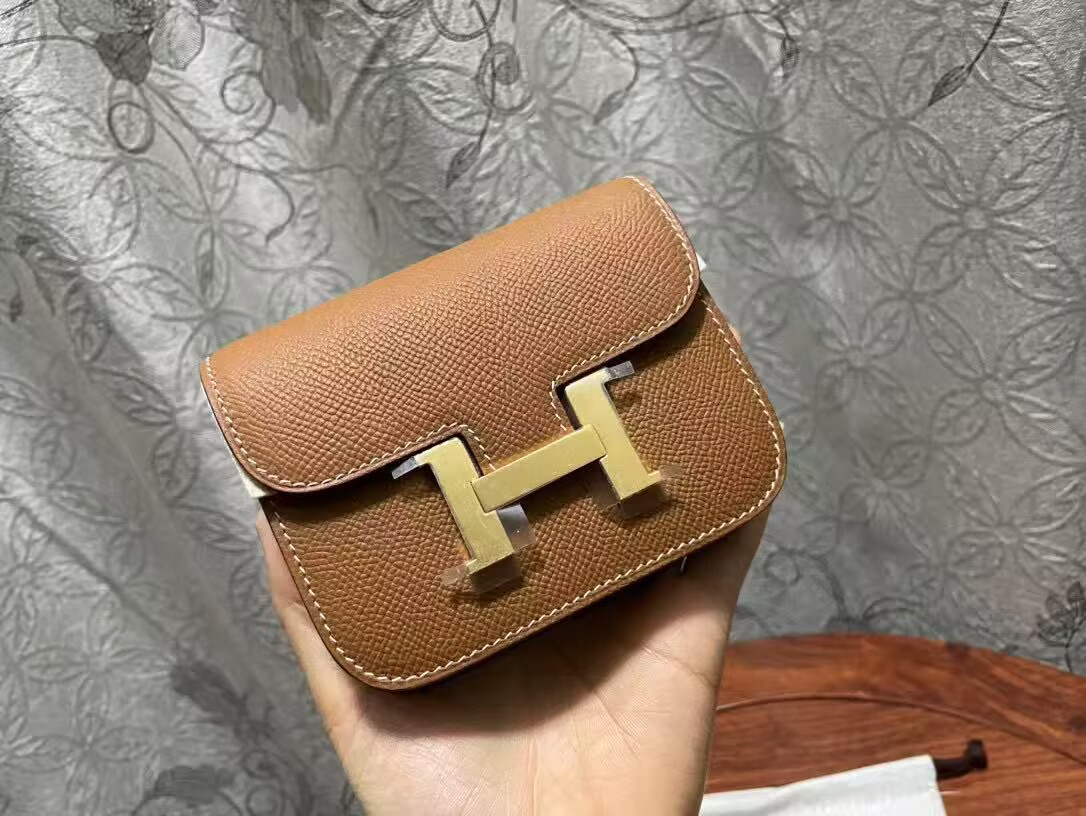 Hermes Epsom Leather Wallet Bag H8030 Brown Hermes Epsom Leather Wallet Bag H8030 Brown