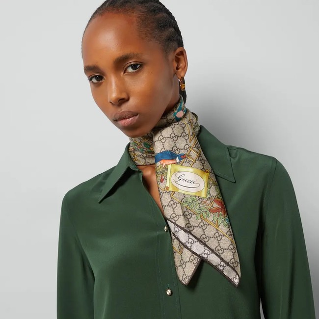 Gucci Square Scarf Silk Jacquard XT2890
