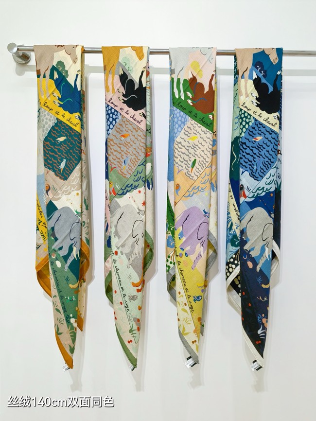 Hermes Shawl Cashmere and Silk Jacquard KY126