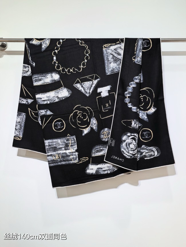 Chanel Square Scarf Silk Jacquard KY141