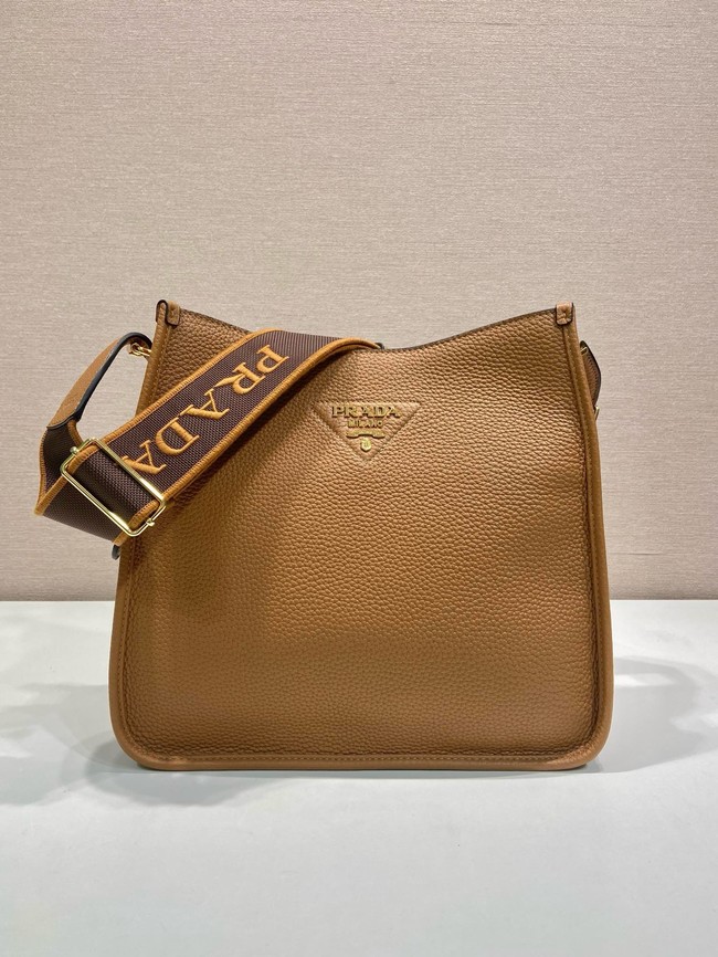 Prada Leather bag with shoulder strap 1BC073 Caramel