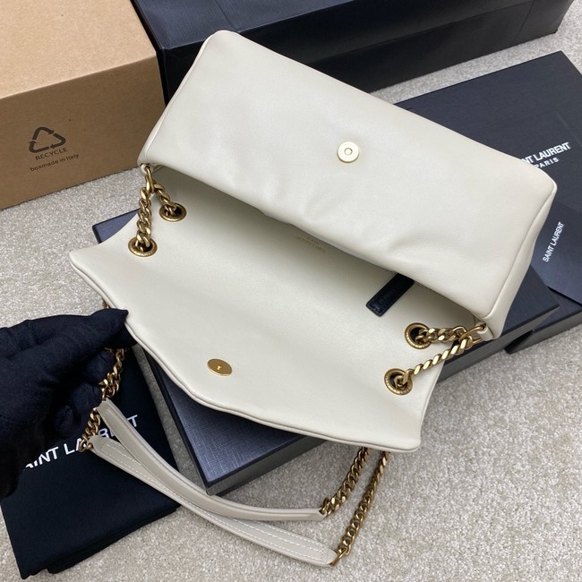 Saint Laurent CALYPSO small in plunged lambskin 734153 BLANC VINTAGE