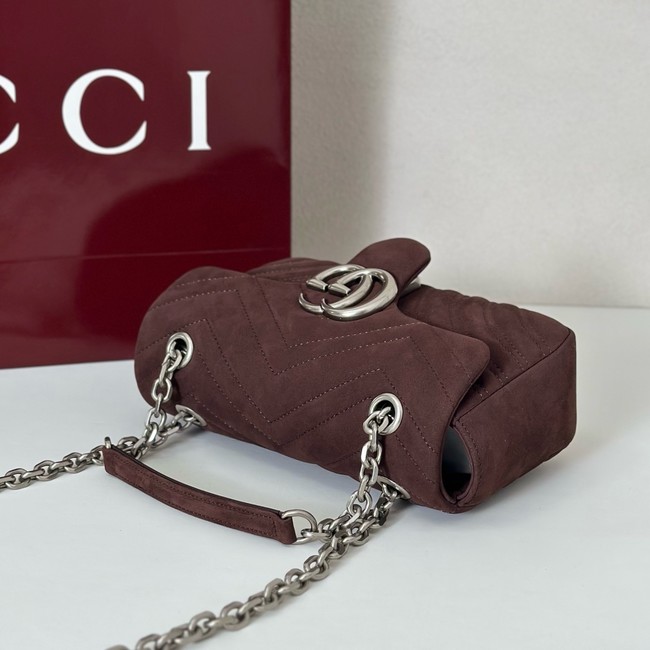 Gucci GG Marmont small shoulder bag 837280 Variation dusty blue suede
