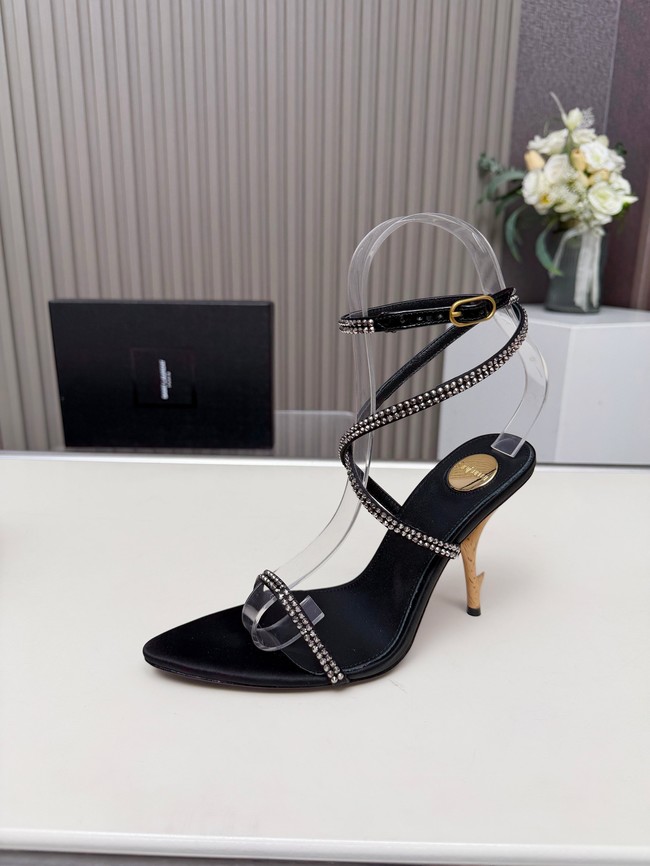 Saint Laurent sandals in Calfskin &and rhinestones 27109-7