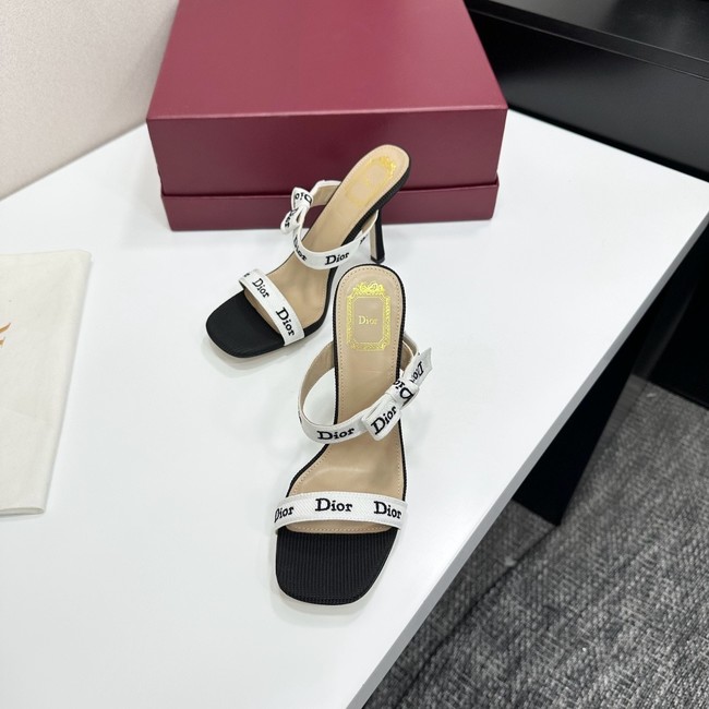 Dior Heeled Sandal with JAdior Straps Embroidered Cotton KCO538NV-5