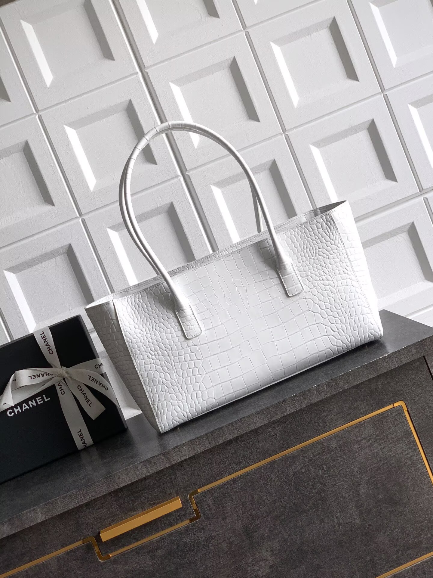 Chanel 2026SS Original Crocodile Leather A31021 White Chanel 2026SS Original Crocodile Leather A31021 White