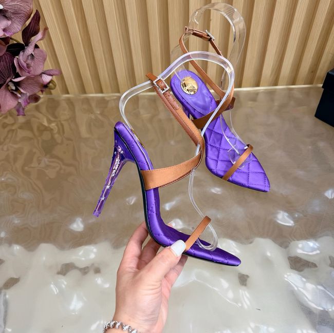 Saint Laurent in satin crepe and rhinestones Heel 10CM 69014-1 Saint Laurent in satin crepe and rhinestones Heel 10CM 69014-1