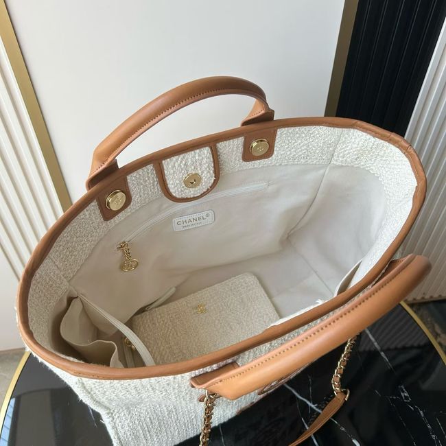 CHANEL Shopping Bag AS3251 white&Apricot