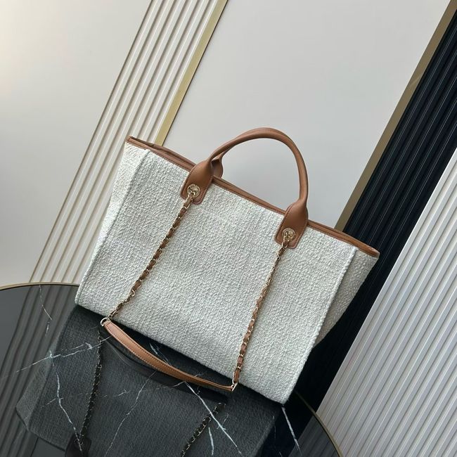 CHANEL Shopping Bag AS3251 white&Apricot