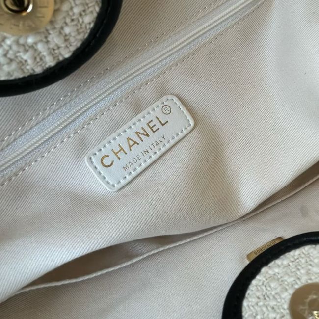 CHANEL Shopping Bag AS3251 white&black