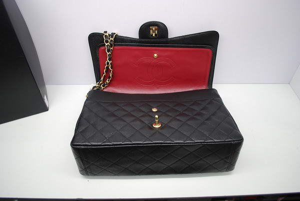 Chanel Maxi Double Flaps Bag A36098 Black Original Caviar Leather Gold Chanel Maxi Double Flaps Bag A36098 Black Original Caviar Leather Gold