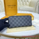 N63095 Zippy Wallet Vertical Damier Graphite Canvas