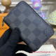 N63076 Zippy Coin Purse Vertical Damier Graphite Canvas